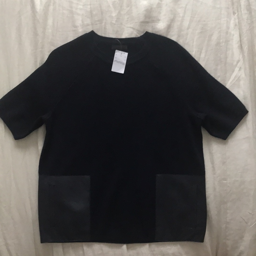 J Crew Navy Short Sleeve Sweater